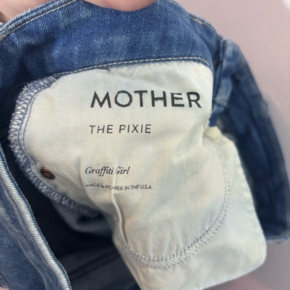 Mother The Pixie Jean in Graffiti Girl Size 25 Distressed Button Fly - Picture 10 of 14